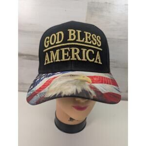God Bless America Hat Cap Snap Back Eagle USA‎ Flag Patriotic Mens Embroidered